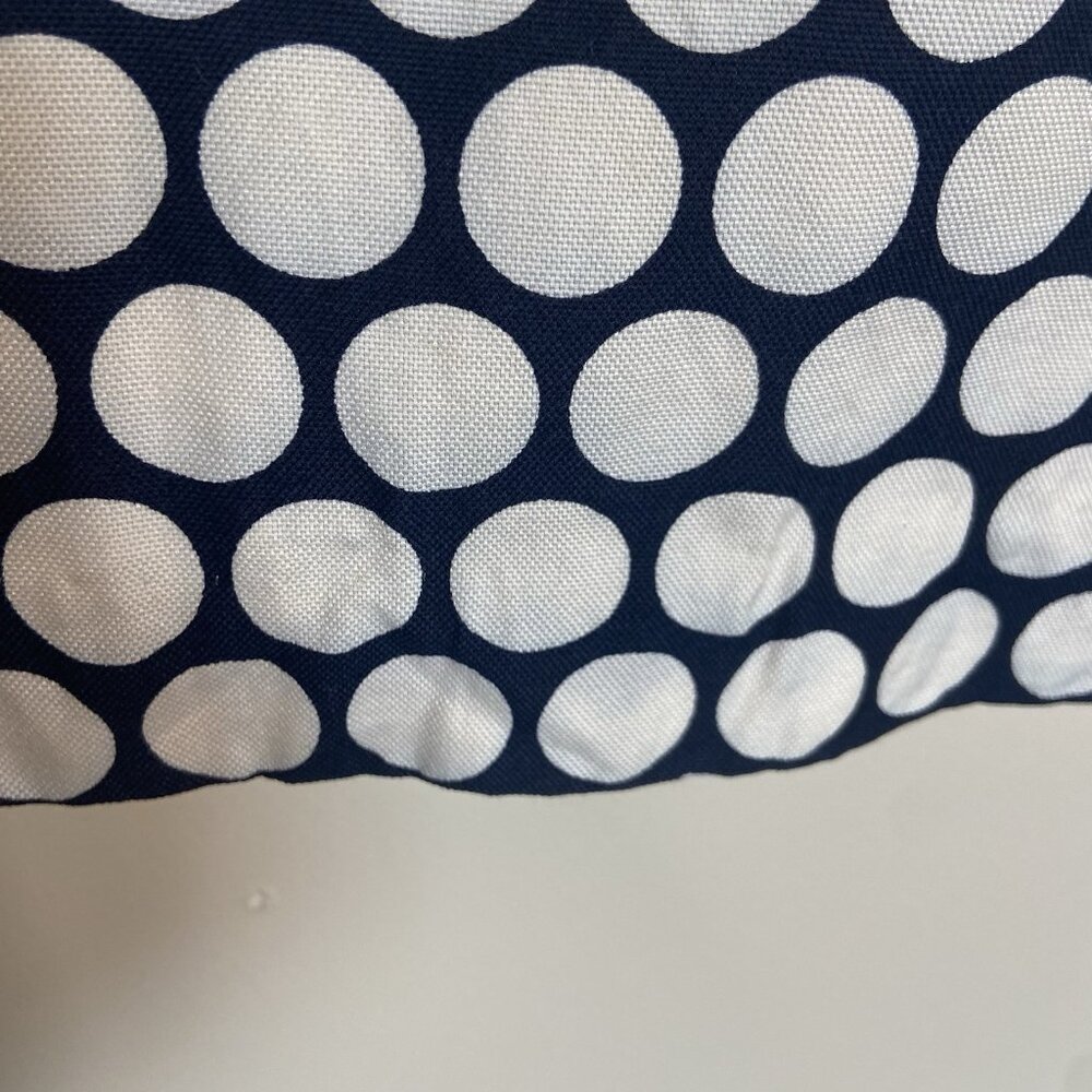 ANN TAYLOR Sz 12 Blue & Cream Polka Dot Silk Sleeveless Knee Length Lined Dress - Picture 4 of 12
